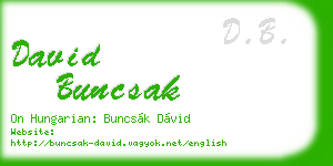 david buncsak business card